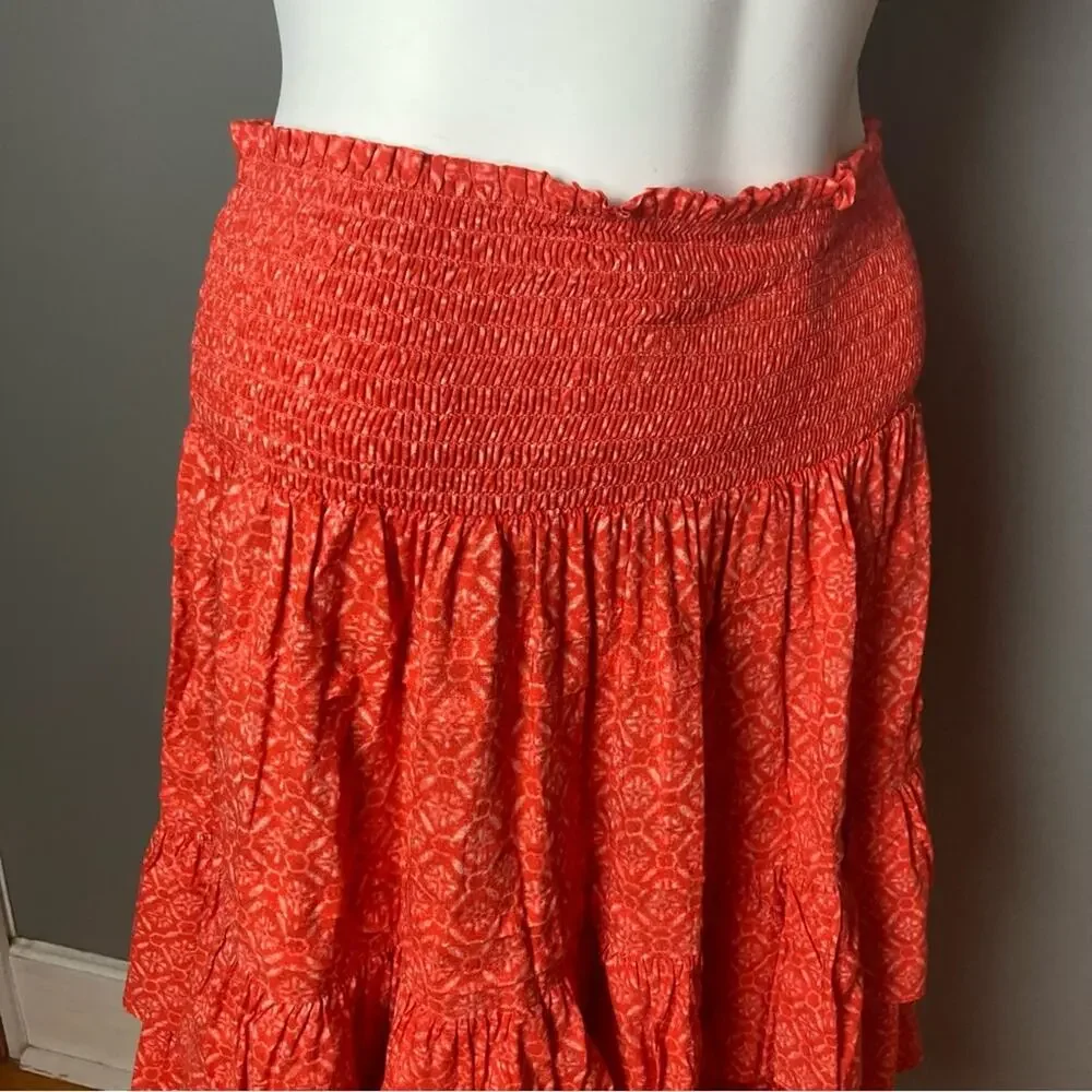 Lauren Ralph Lauren Skirt size 8 cottagecore western red tiered drop waist - Picture 9 of 9
